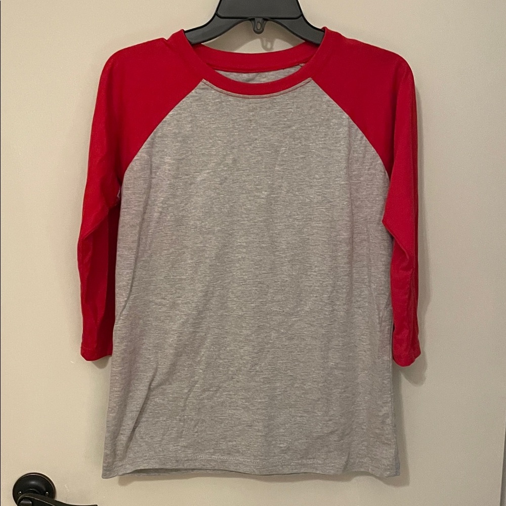 Raglan Sleeve Shirt - Red and Gray